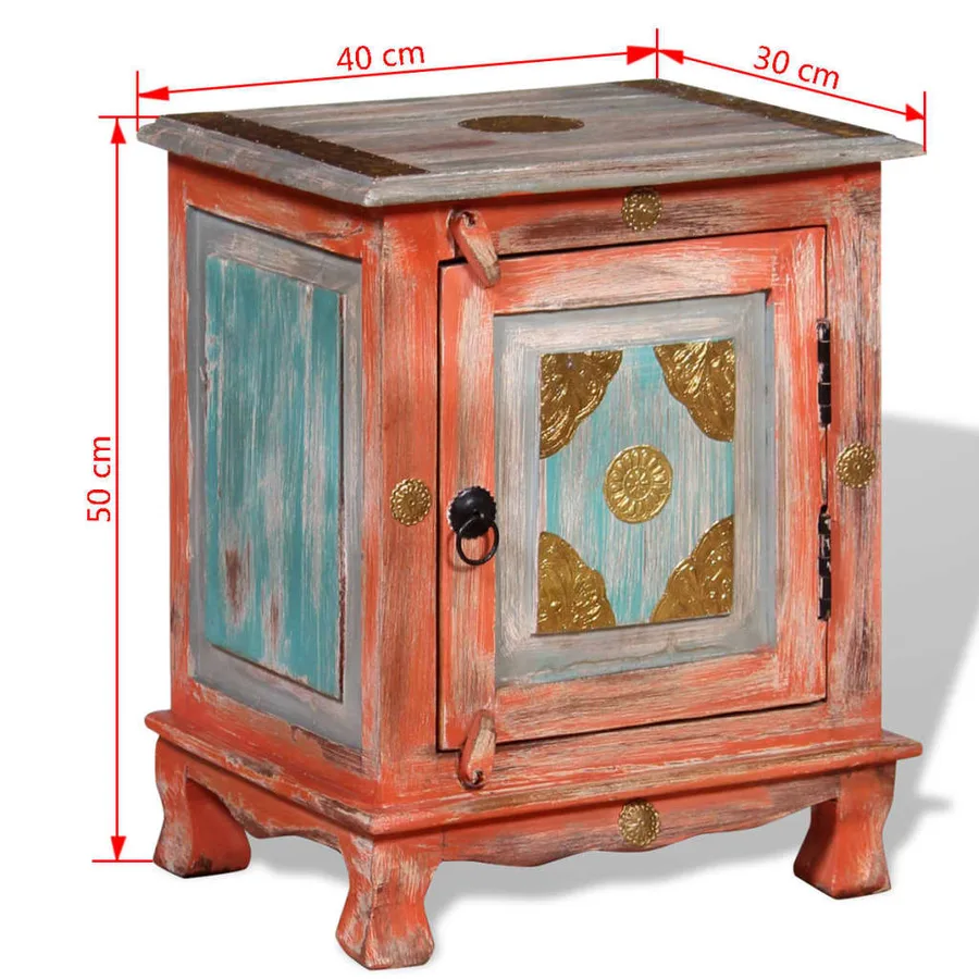 Table de chevet Bois de manguier massif Orange - 9