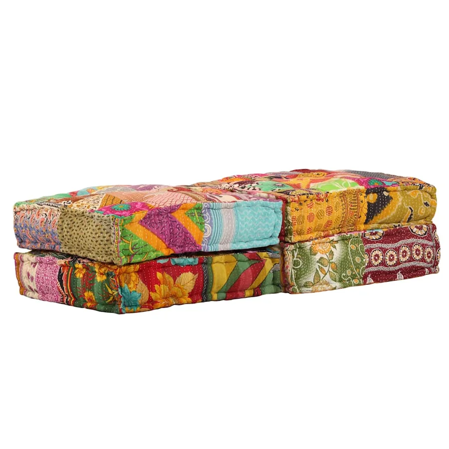Pouf modulaire à 2 places Patchwork Tissu - 5