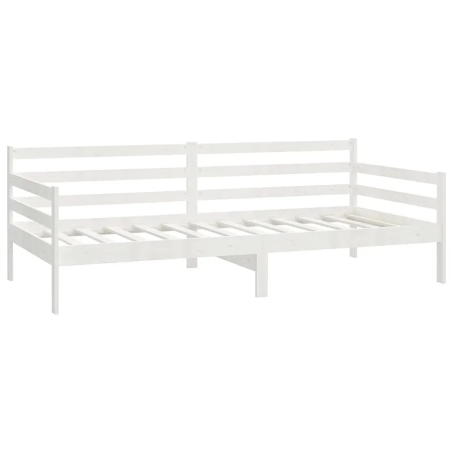 Lit de jour sans matelas blanc bois de pin massif 90x200 cm - 5
