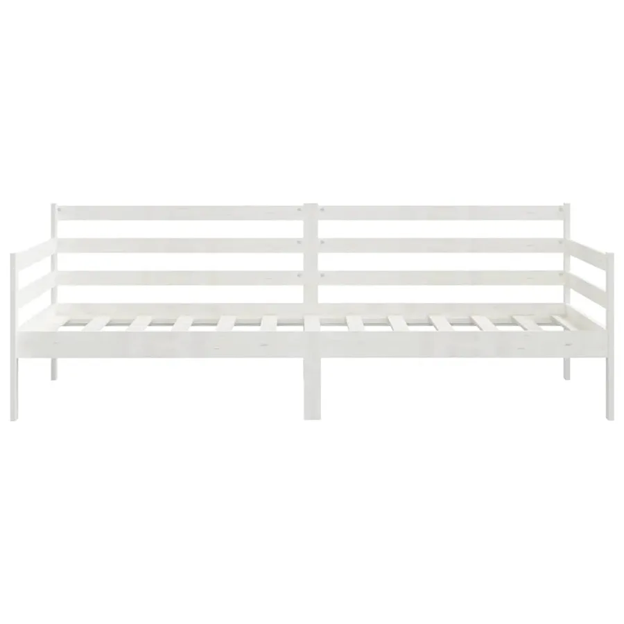 Lit de jour sans matelas blanc bois de pin massif 90x200 cm - 6
