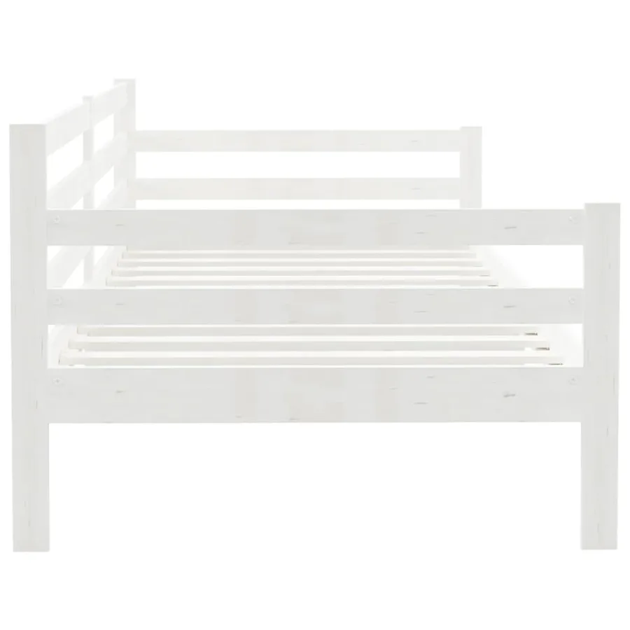 Lit de jour sans matelas blanc bois de pin massif 90x200 cm - 7