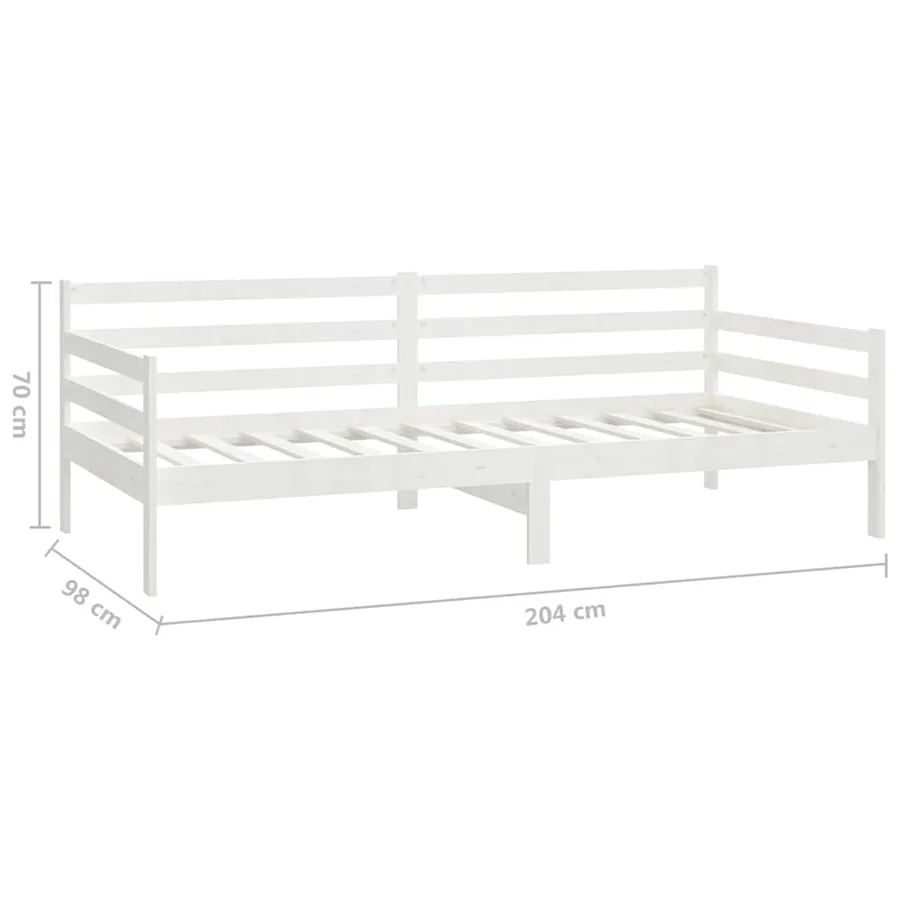 Lit de jour sans matelas blanc bois de pin massif 90x200 cm - 8