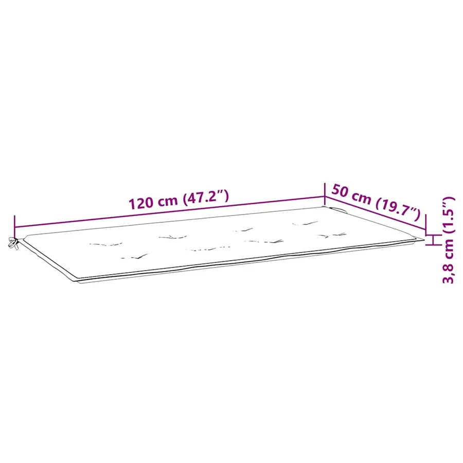 Banc Batavia avec coussin gris 120 cm Bois de teck massif - 10