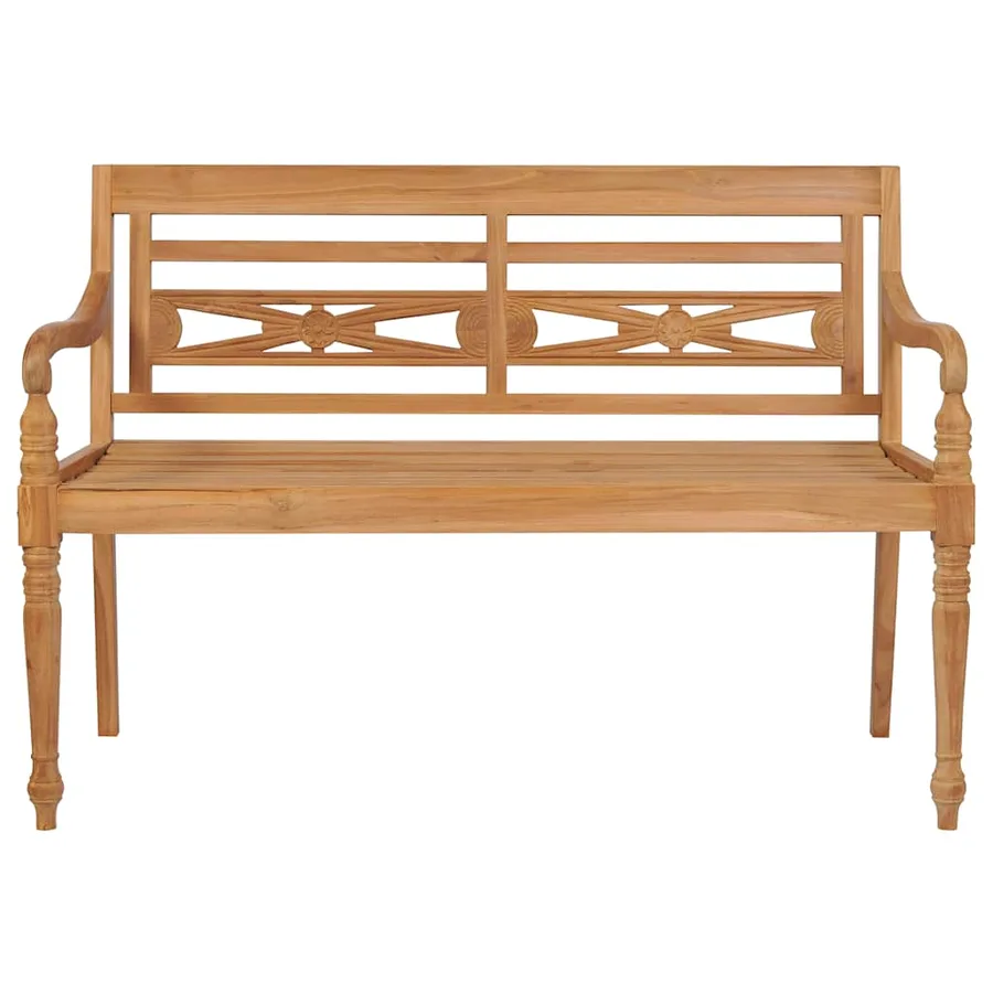 Banc Batavia avec coussin gris 120 cm Bois de teck massif - 3