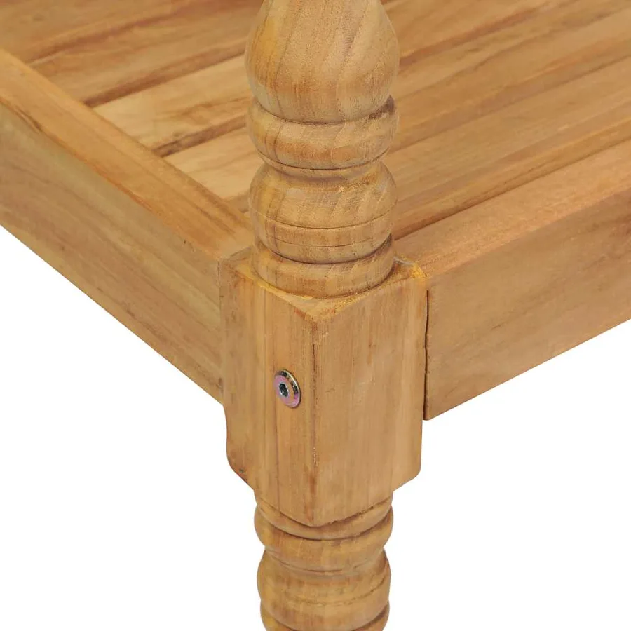 Banc Batavia avec coussin gris 120 cm Bois de teck massif - 5