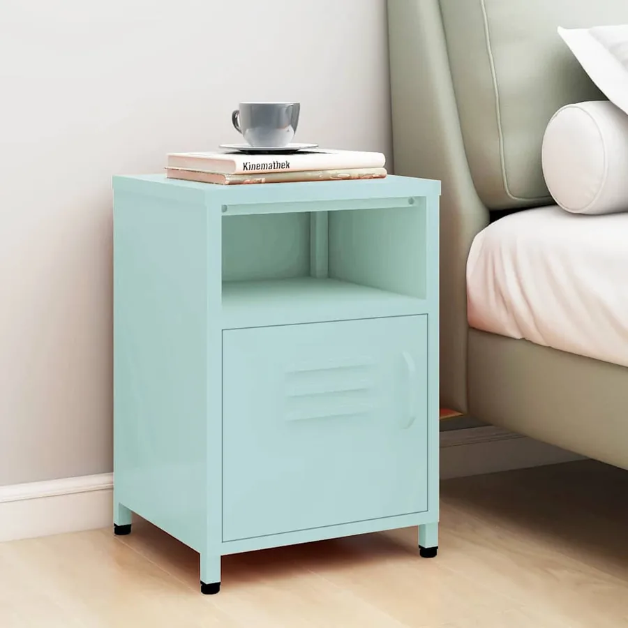 Table de chevet Vert menthe 35x35x51 cm Acier