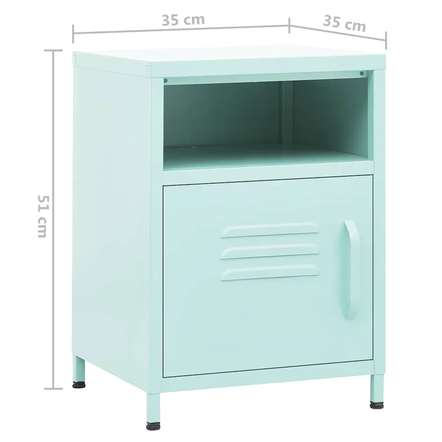 Table de chevet Vert menthe 35x35x51 cm Acier - 9