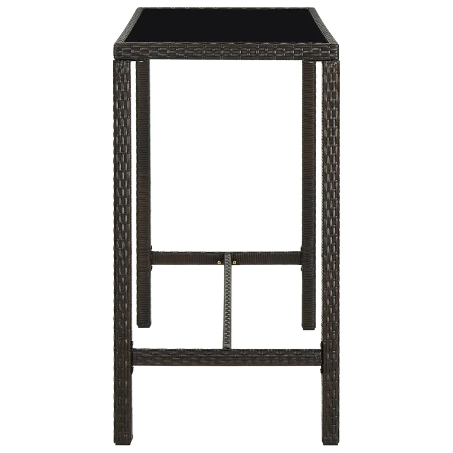 Ensemble de bar de jardin 9 pcs coussins Résine tressée Marron - 5