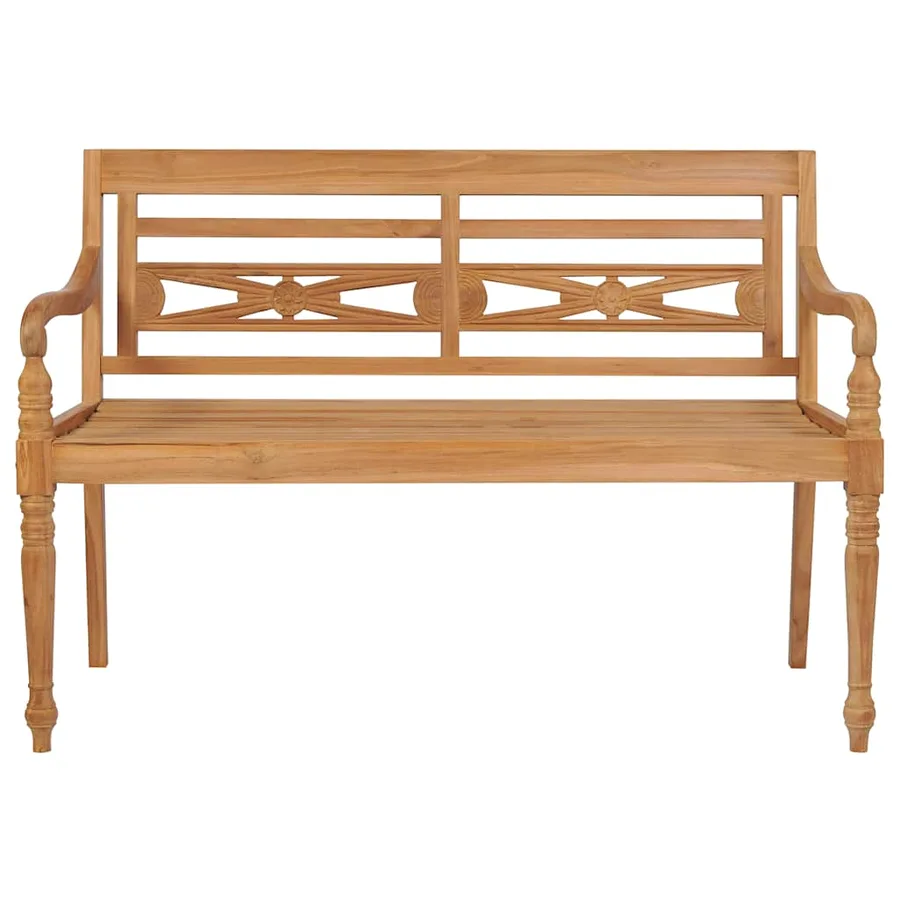 Banc Batavia avec coussin taupe 120 cm Bois de teck massif - 3
