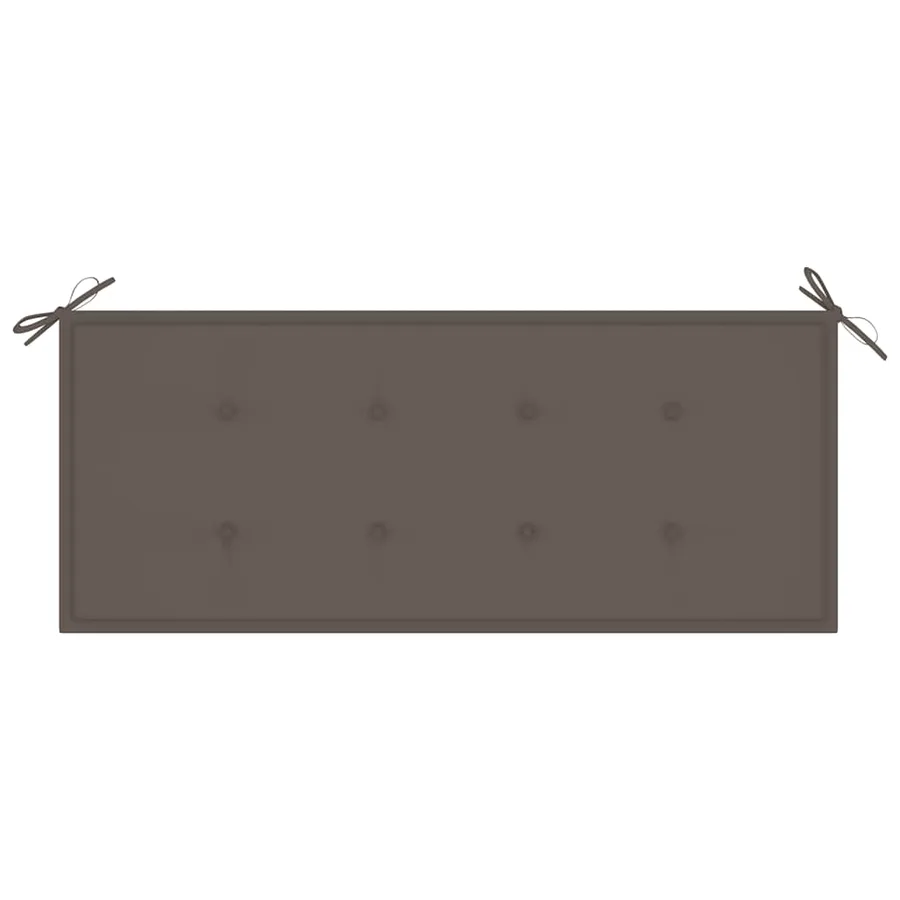 Banc Batavia avec coussin taupe 120 cm Bois de teck massif - 6