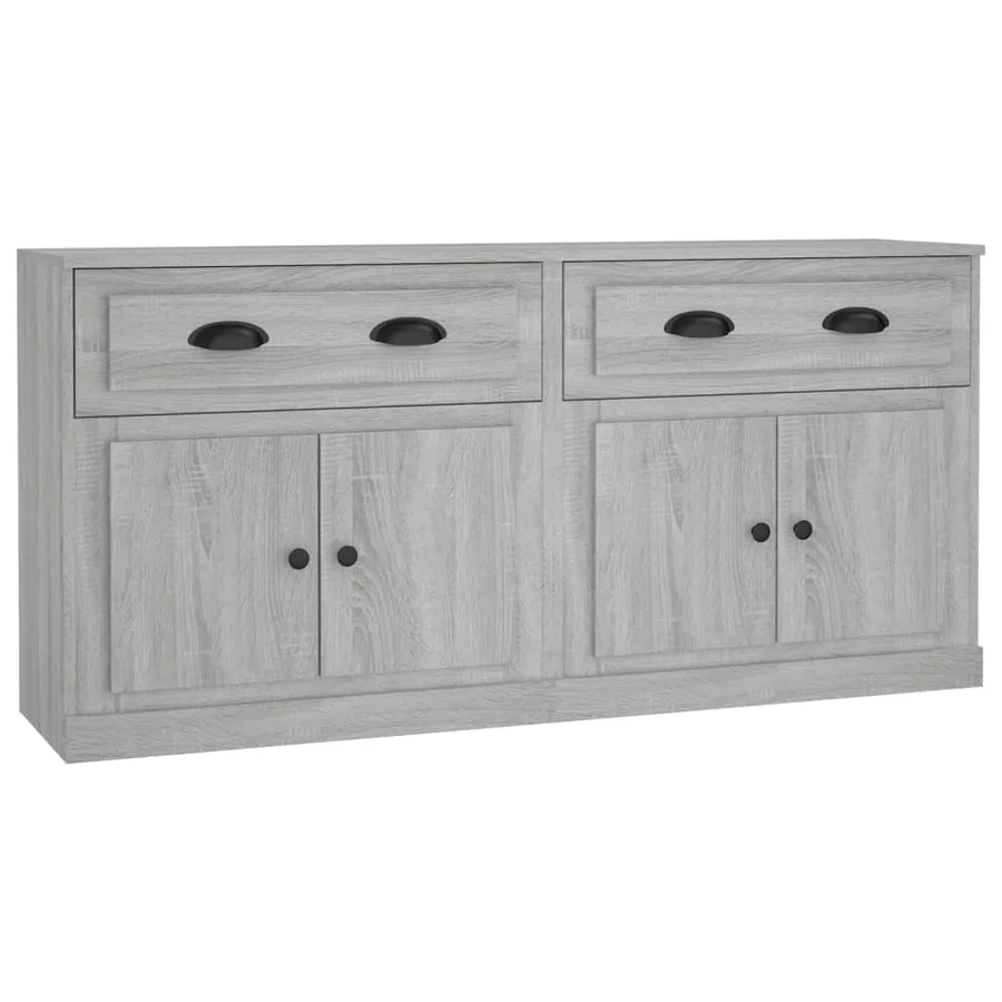 Buffets 2 pcs sonoma gris bois d'ingénierie - 2