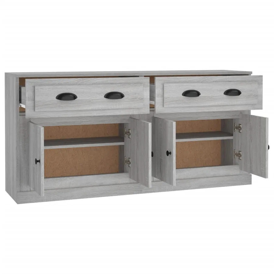 Buffets 2 pcs sonoma gris bois d'ingénierie - 6