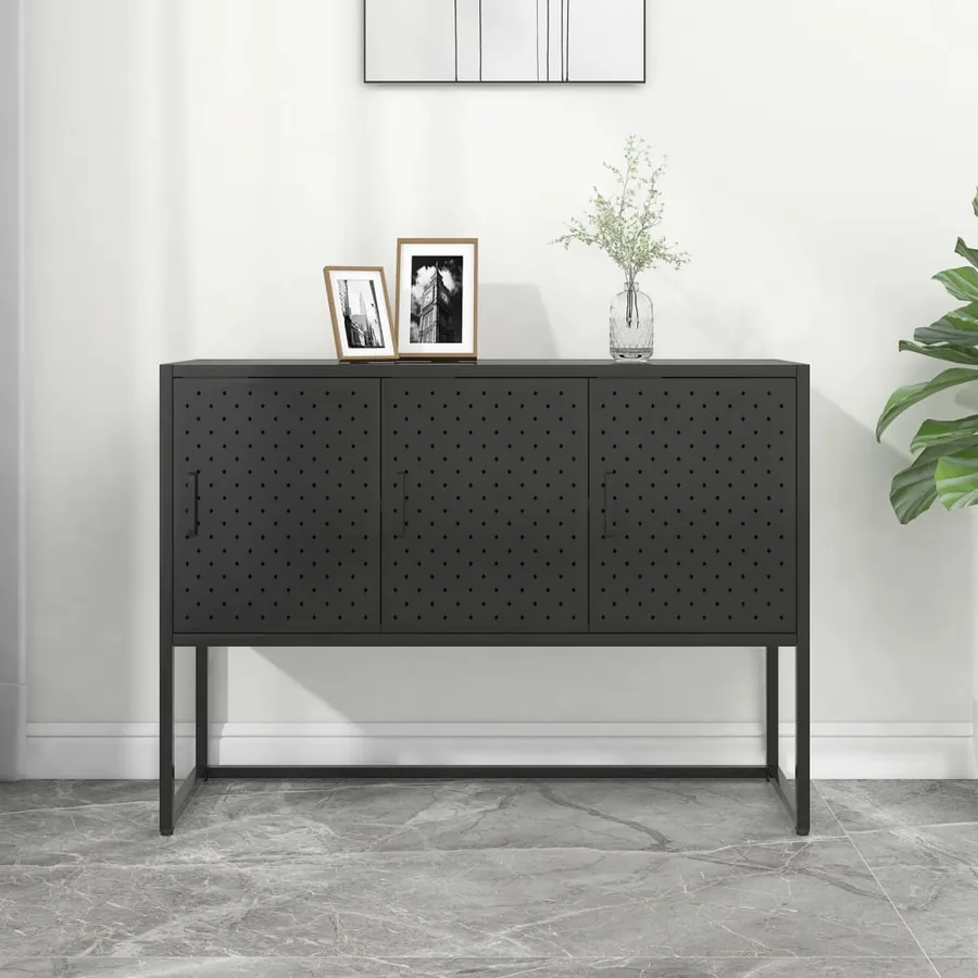 Buffet Noir 105x35x75 cm Acier