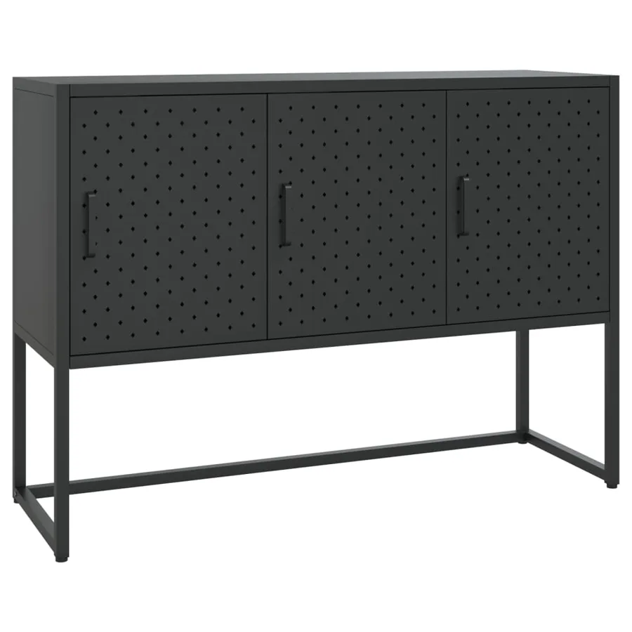 Buffet Noir 105x35x75 cm Acier - 2
