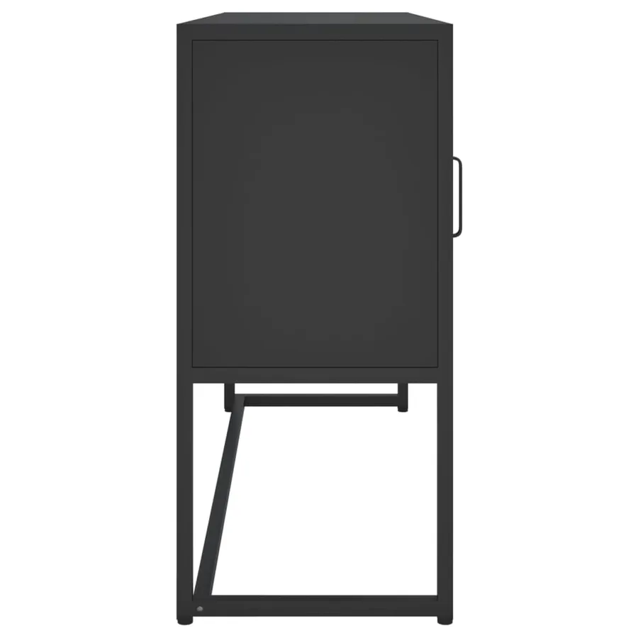 Buffet Noir 105x35x75 cm Acier - 6