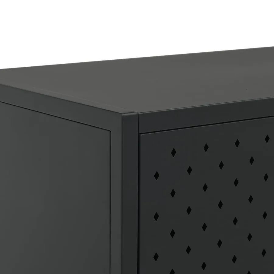 Buffet Noir 105x35x75 cm Acier - 8