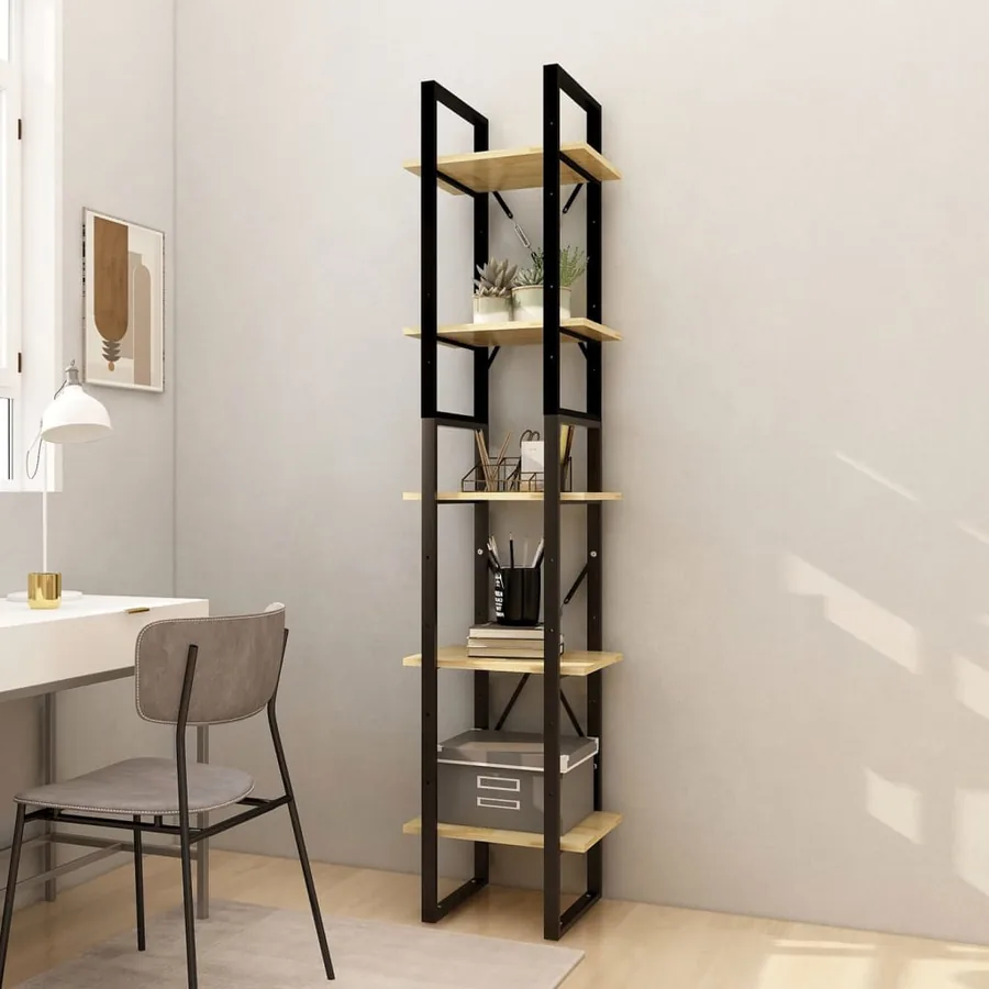 Bibliothèque à 5 niveaux 40x30x175 cm Bois de pin
