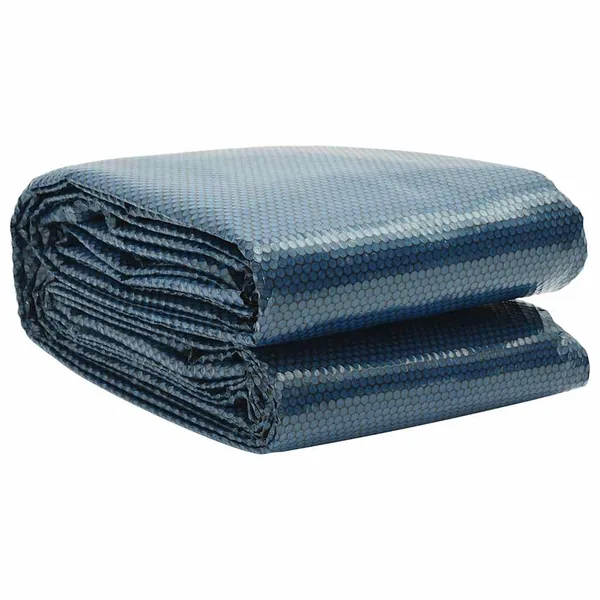 Film solaire de piscine flottant PE 488x244 cm Noir et bleu