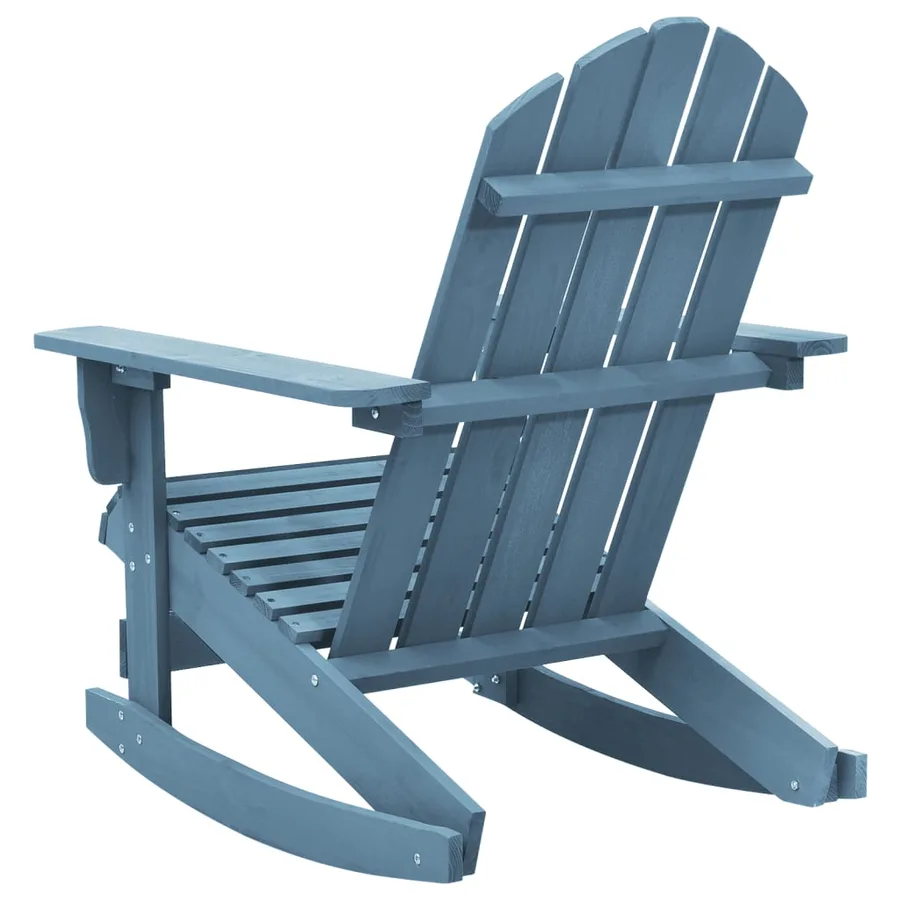 Chaise à bascule de jardin Adirondack bois de sapin massif bleu - 4