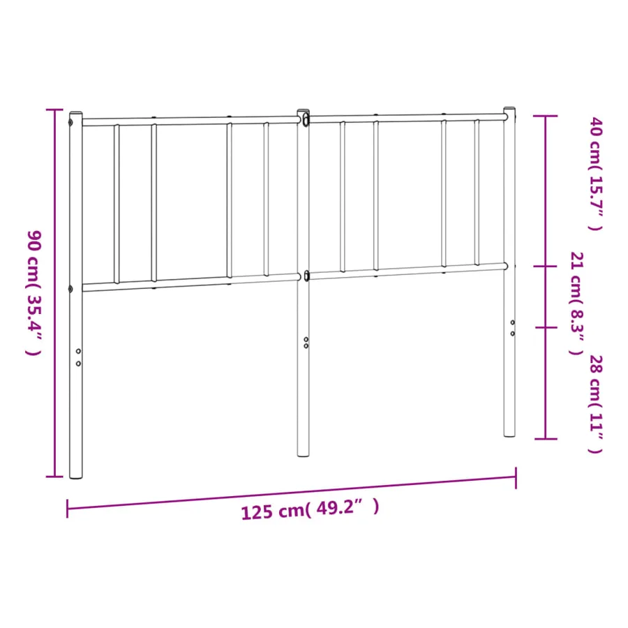 Tête de lit de remplacement métal blanc 120 cm - 8