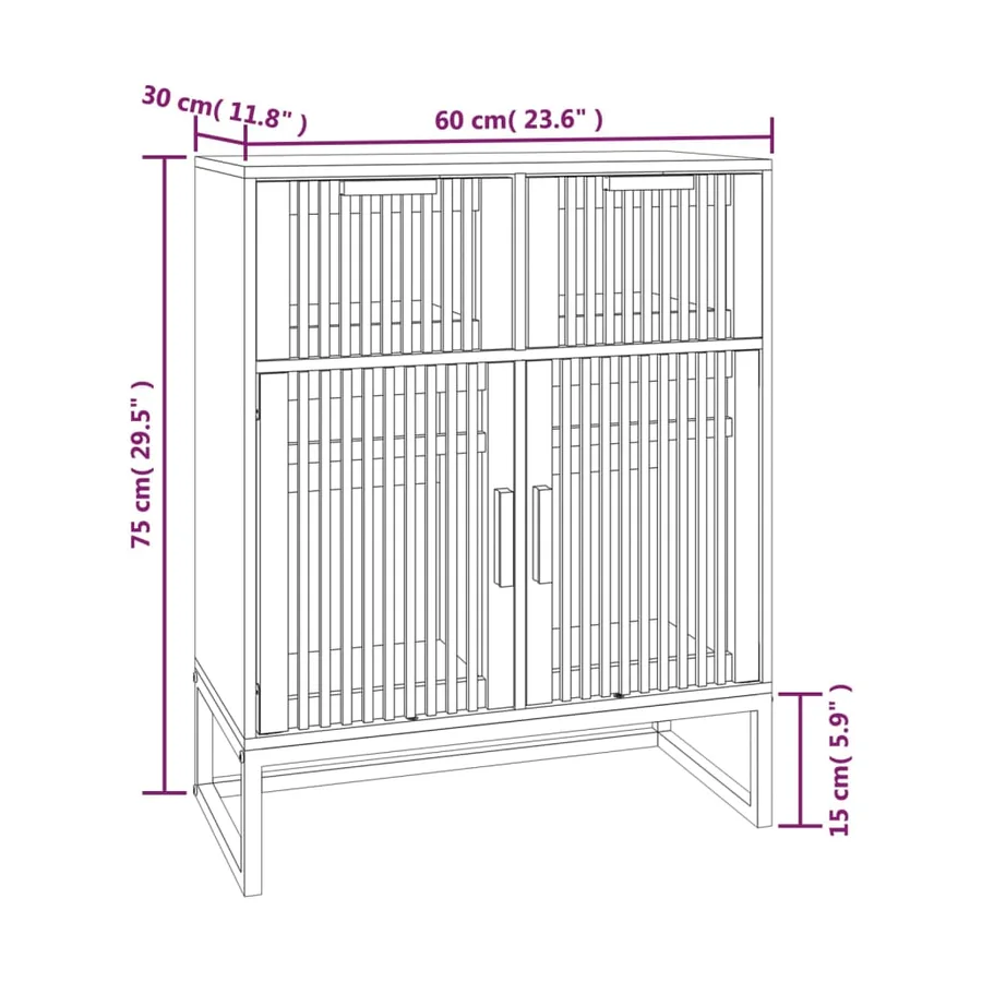Buffet 60x30x75 cm bois d'ingénierie - 8