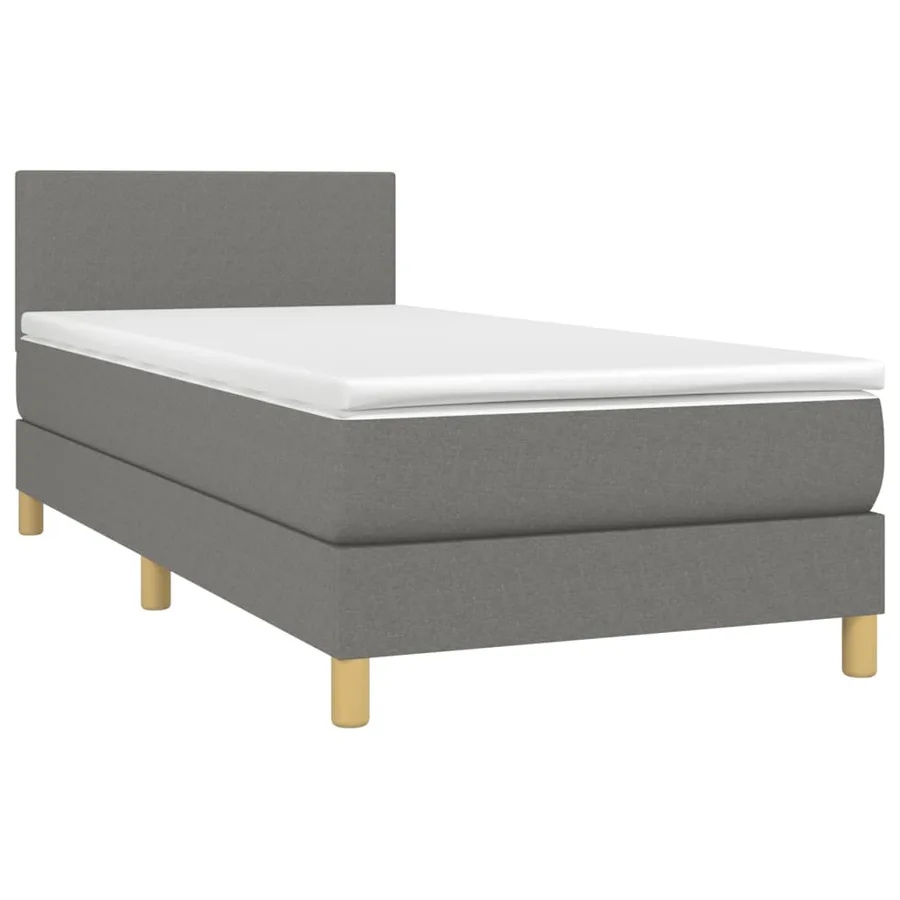 Sommier à lattes de lit et matelas et LED Gris foncé 100x200 cm - 3