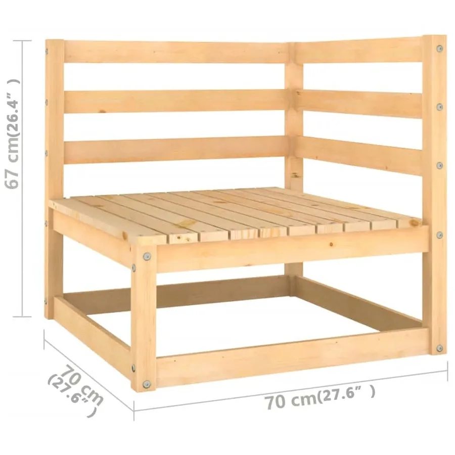 Salon de jardin 10 pcs avec coussins Bois de pin massif - 12