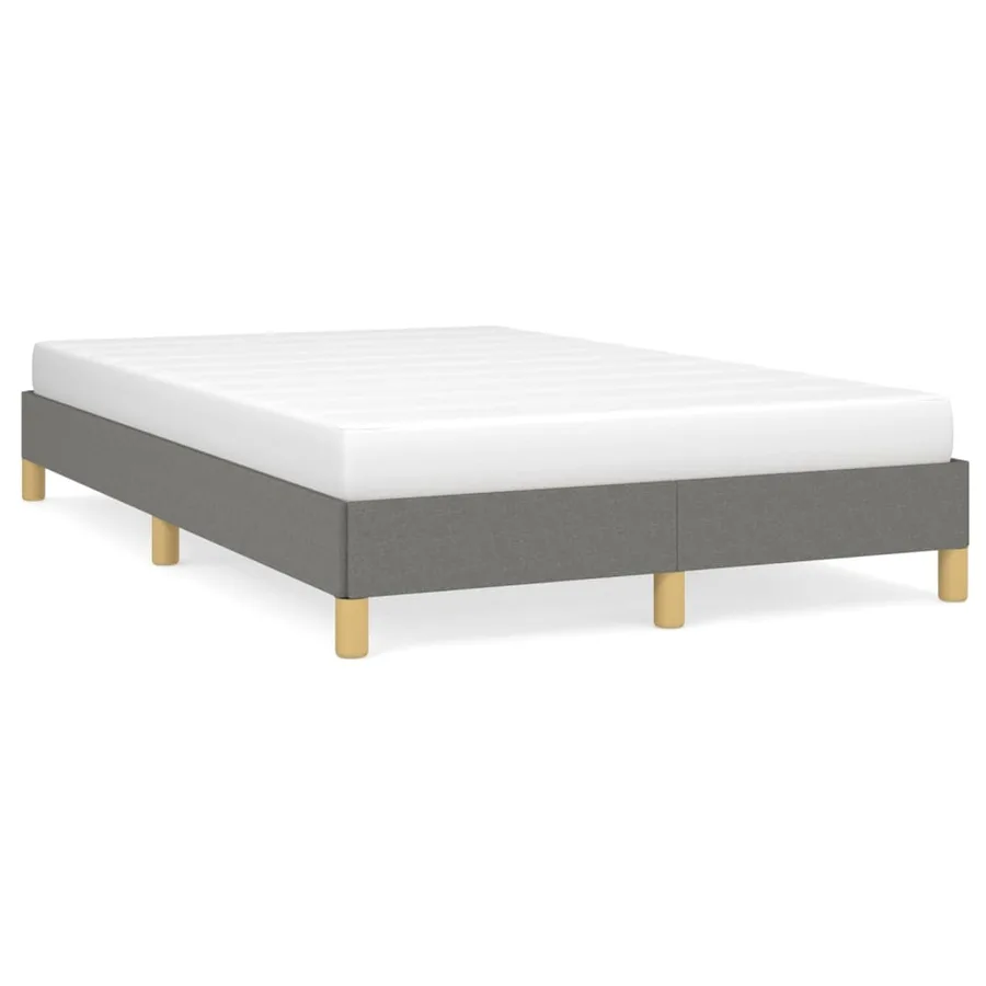 Cadre de lit sans matelas gris foncé 120x200 cm tissu - 2