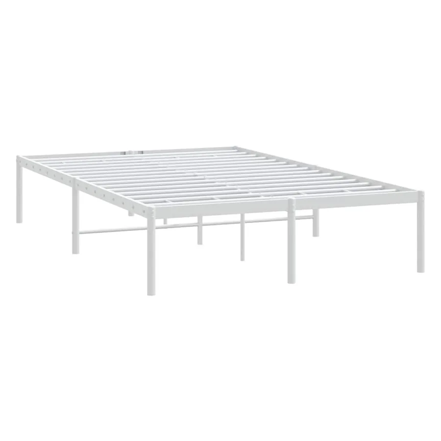Cadre de lit métal blanc 135x190 cm - 3