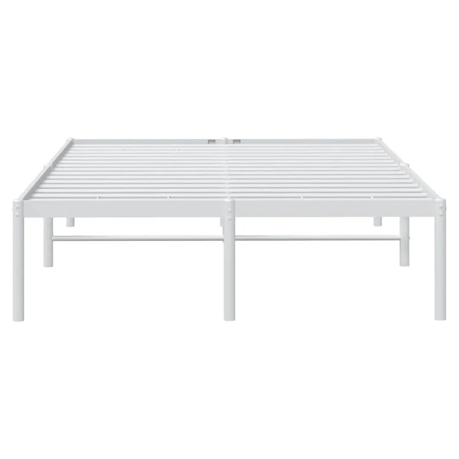 Cadre de lit métal blanc 135x190 cm - 6