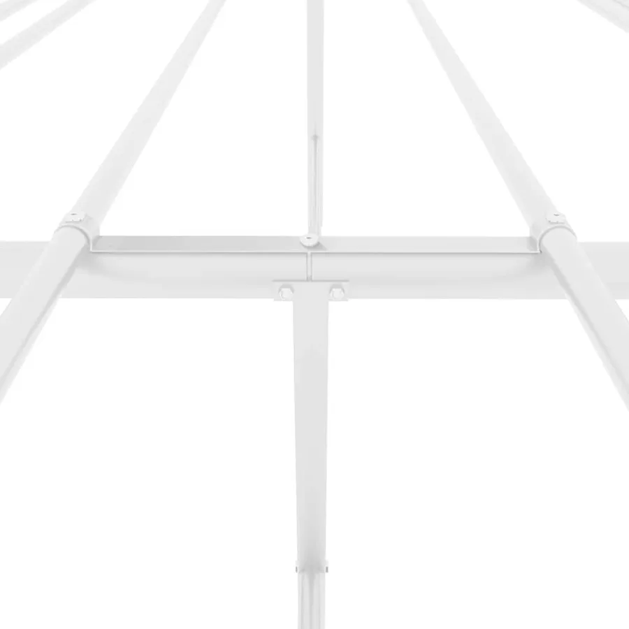 Cadre de lit métal blanc 135x190 cm - 8