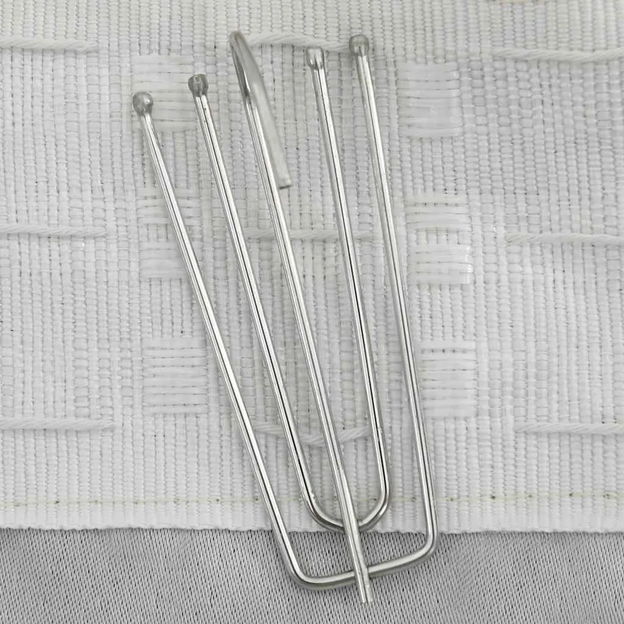 Rideaux occultants aspect lin et crochets 2 pcs beige 140x175cm - 3