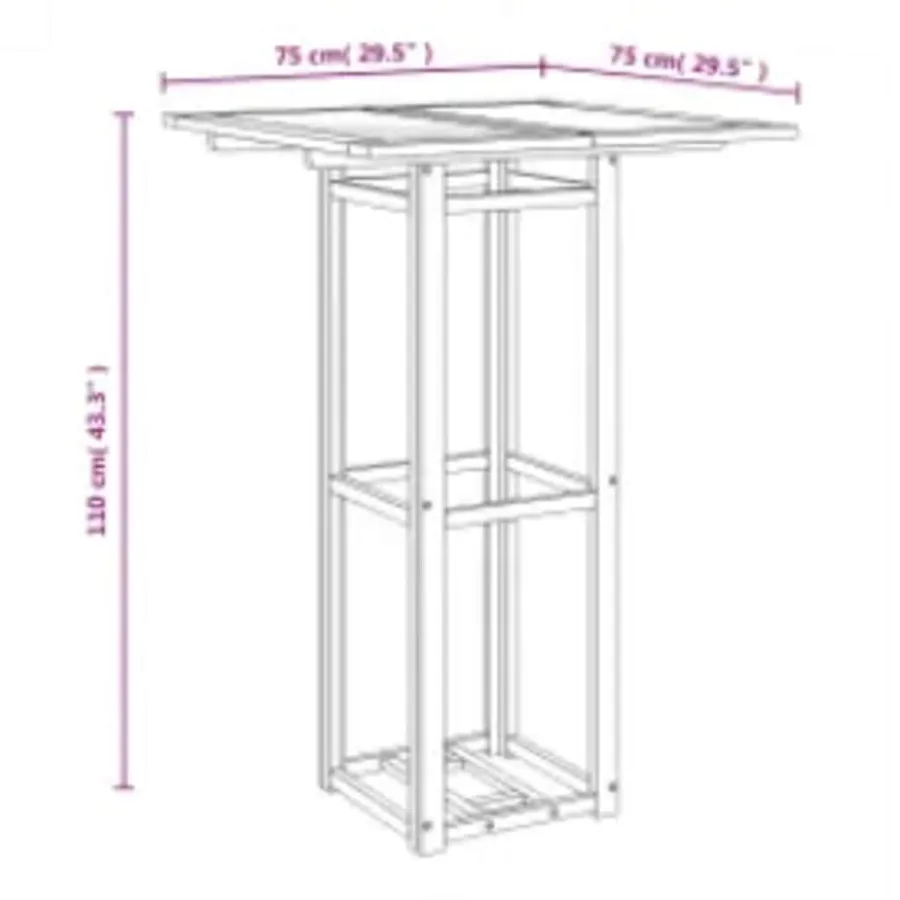 Table de bistro 75x75x110 cm Bois d'acacia massif - 8