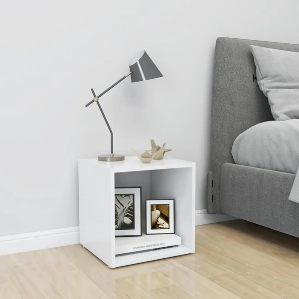 Meuble TV Blanc 37x35x37 cm Bois d’ingénierie