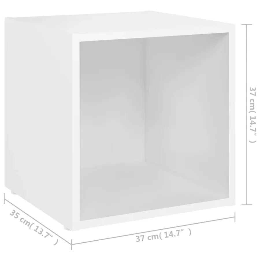 Meuble TV Blanc 37x35x37 cm Bois d’ingénierie - 10