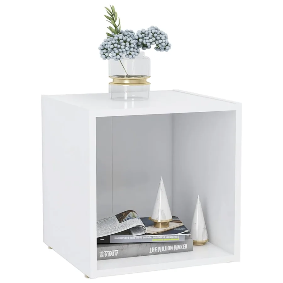 Meuble TV Blanc 37x35x37 cm Bois d’ingénierie - 5