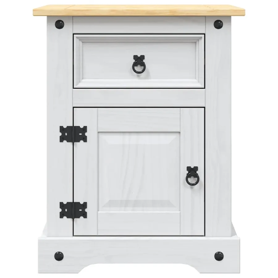 Table de chevet Gamme Corona pin mexicain Blanc 53x39x67 cm - 4