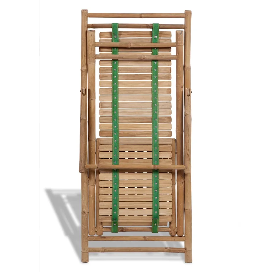 Chaise de terrasse d'extérieur avec repose-pied Bambou - 6