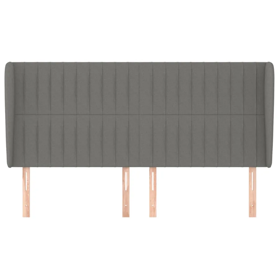 Tête de lit avec oreilles Gris foncé 203x23x118/128 cm Tissu - 3