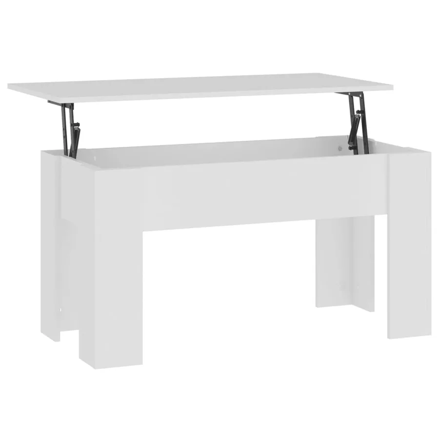 Table basse blanc 101x49x52 cm bois d'ingénierie - 2
