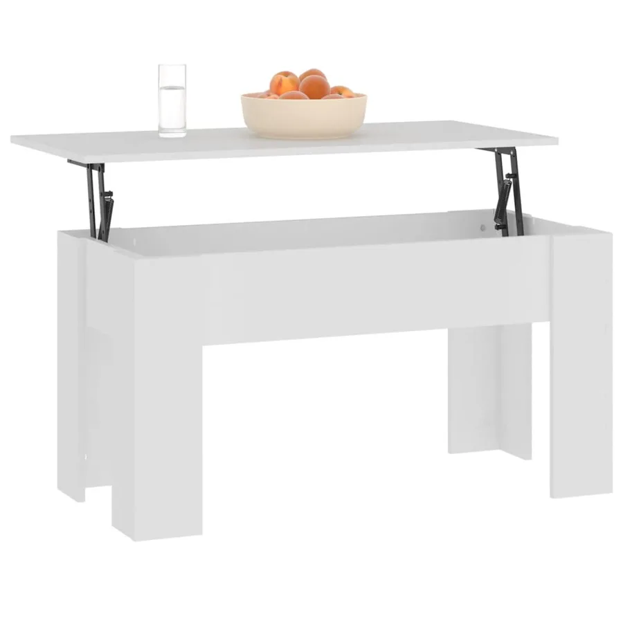 Table basse blanc 101x49x52 cm bois d'ingénierie - 4