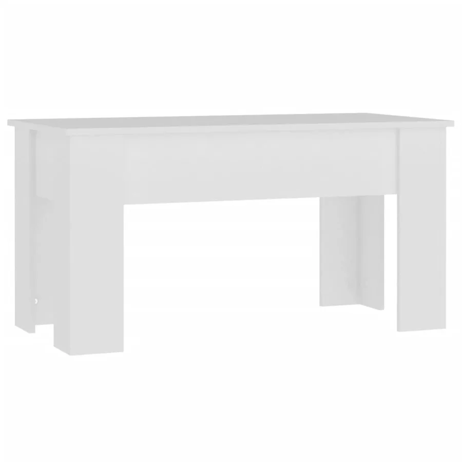 Table basse blanc 101x49x52 cm bois d'ingénierie - 5