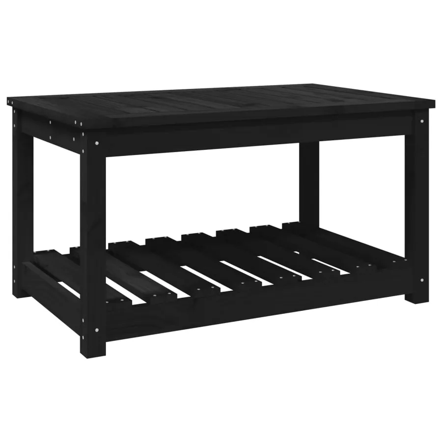 Table de jardin noir 82,5x50,5x45 cm bois massif de pin - 2