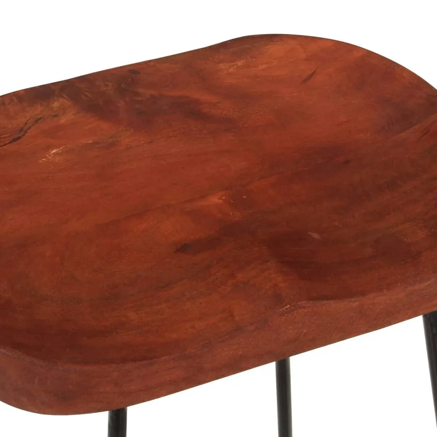Tabourets de bar Gavin lot de 2 45x40x63cm bois massif manguier - 7