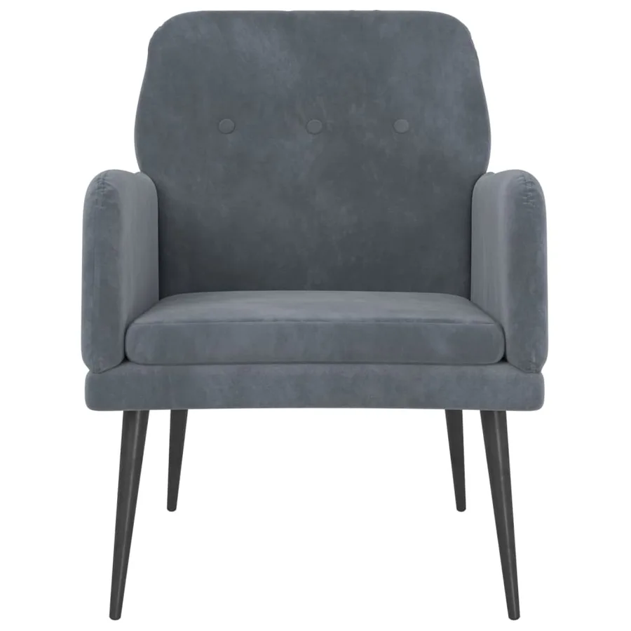 Fauteuil Gris foncé 62x79x79 cm Velours - 3