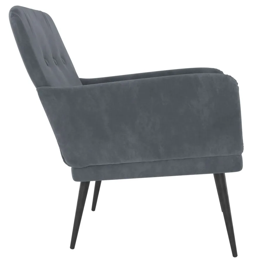 Fauteuil Gris foncé 62x79x79 cm Velours - 4