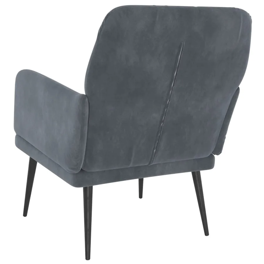Fauteuil Gris foncé 62x79x79 cm Velours - 5