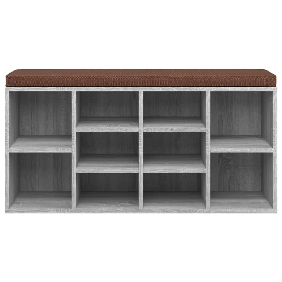 Banc à chaussures Sonoma gris 103x30x48 cm Bois d'ingénierie - 4