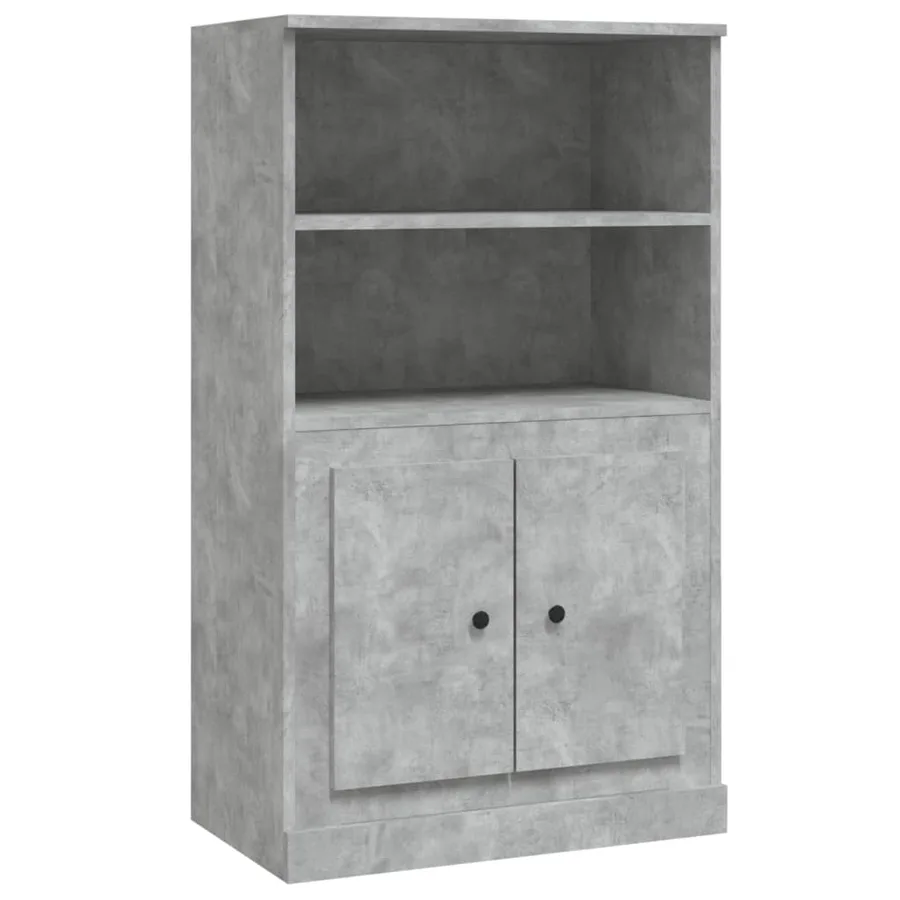 Buffet haut gris béton 60x35,5x103,5 cm bois d'ingénierie - 2