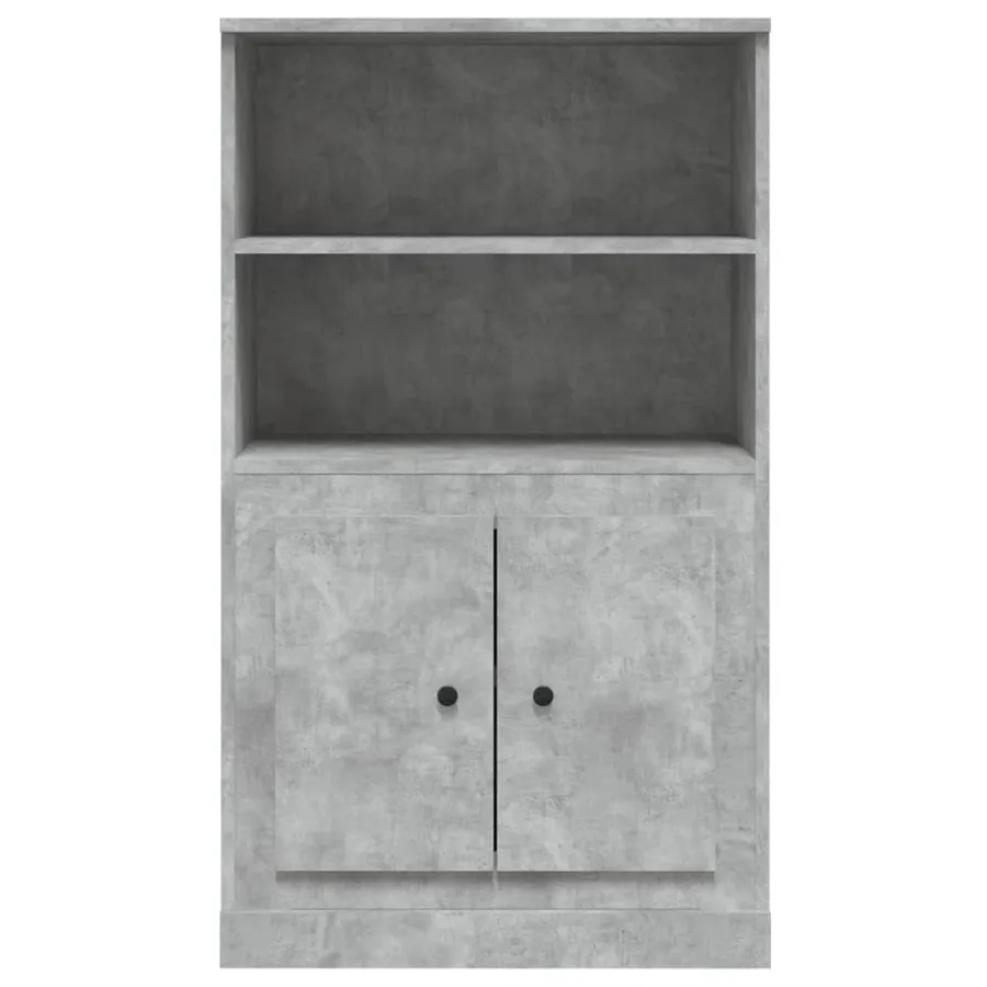 Buffet haut gris béton 60x35,5x103,5 cm bois d'ingénierie - 6